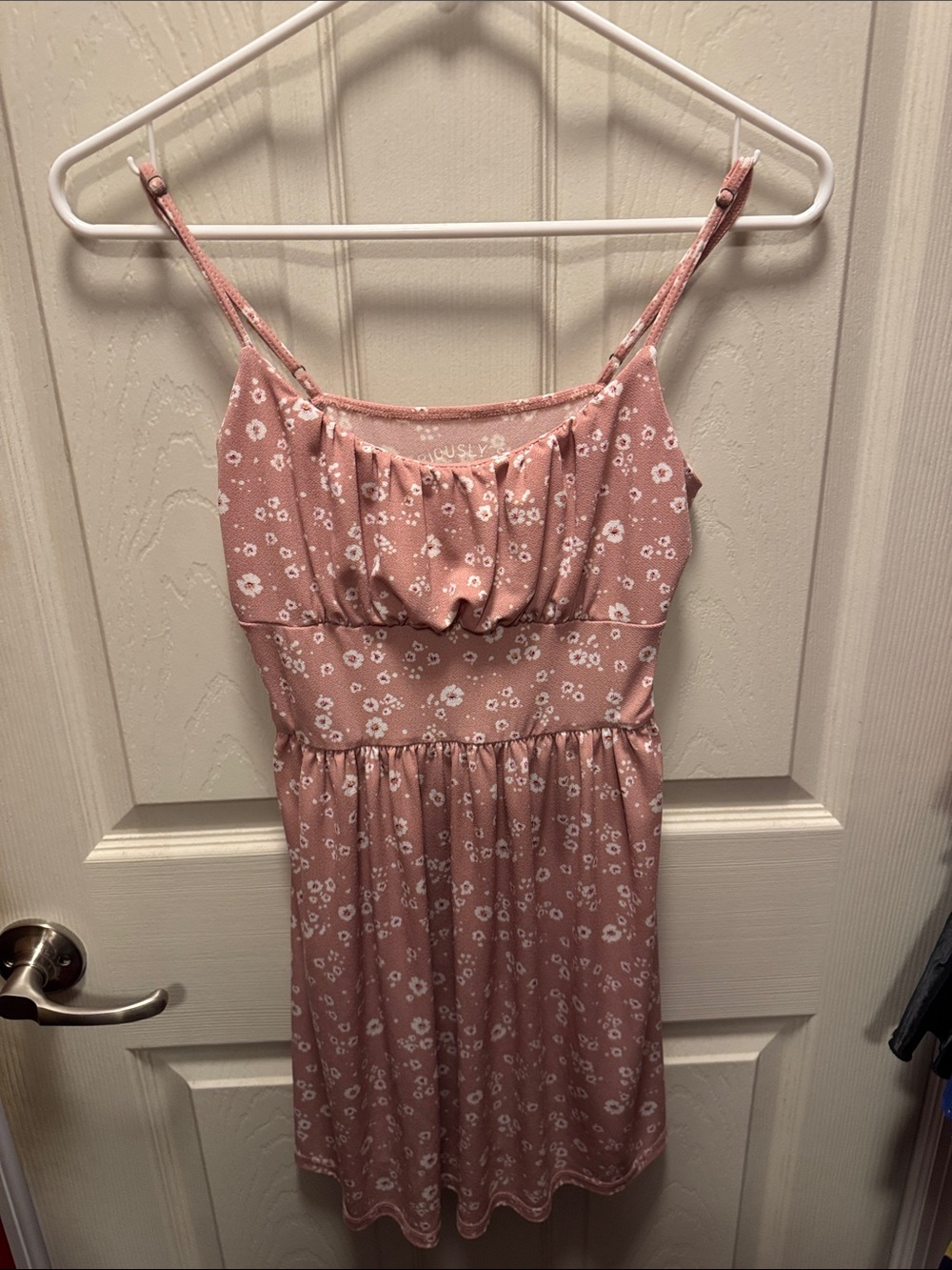 Aeropostale Dusty Rose Floral Slip Dress with White Flowers